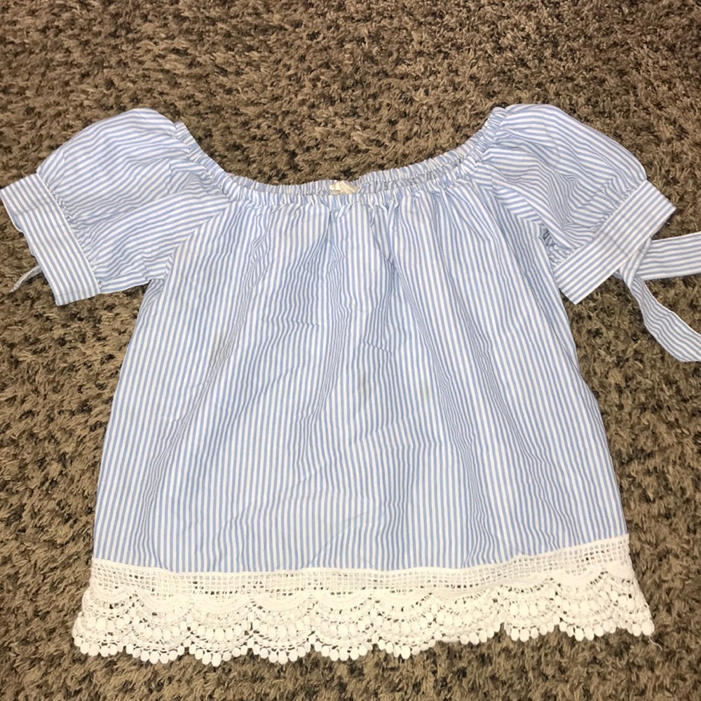 Off the shoulder blouse.